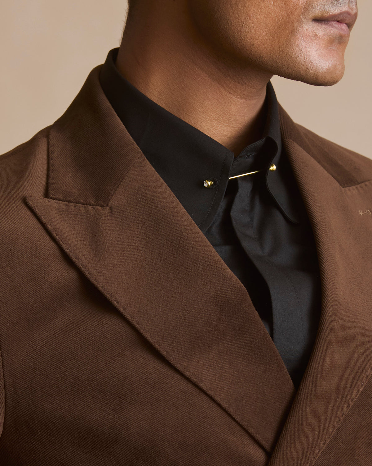 Cigar brown double-breasted country sport blazer in Italian suede (view 6) | House of 6