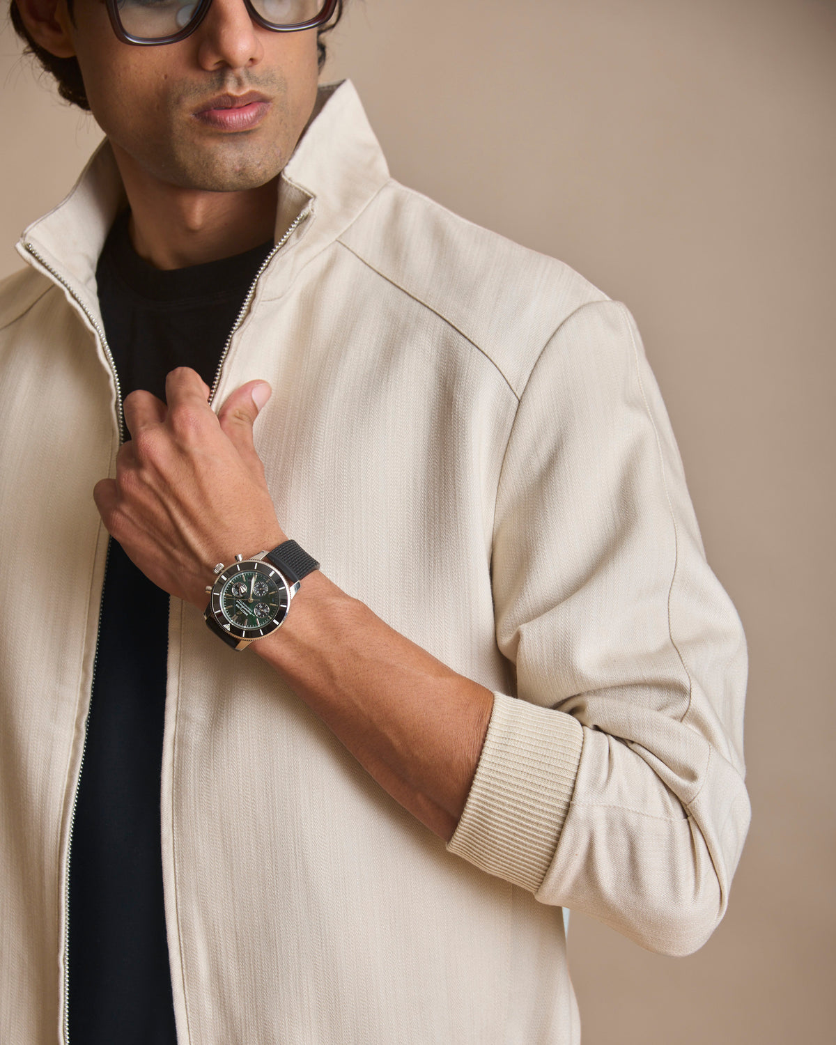 Warm sand Solace woven coord set for men (view 3) | House of 6