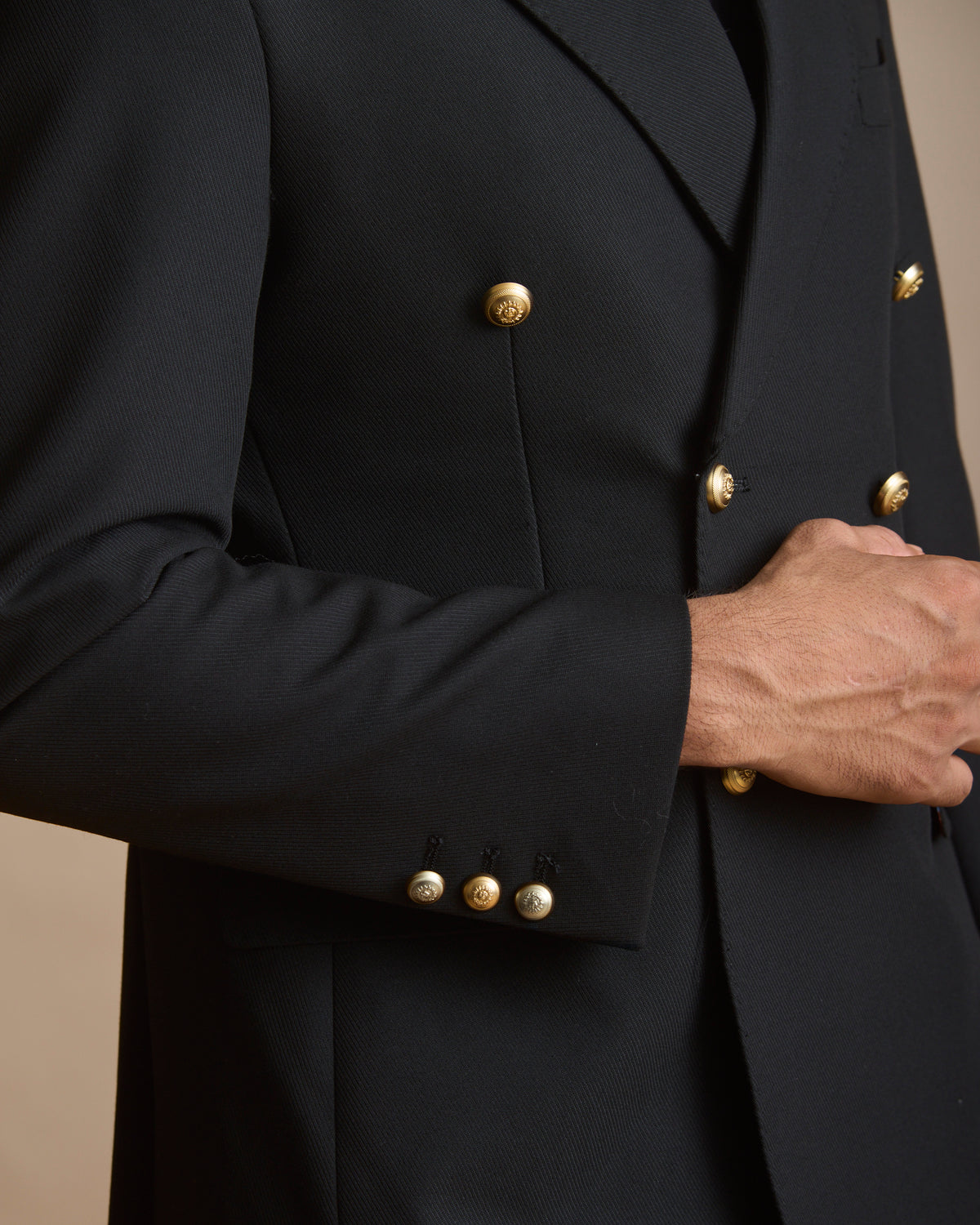 Men's black double-breasted blazer (view 5) | House of 6