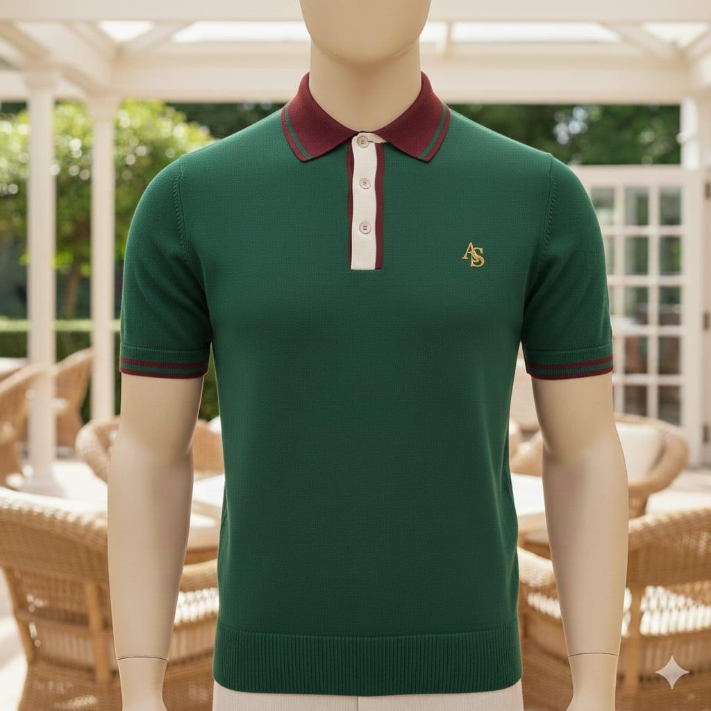 100% Cotton Flat Knit Embroidered Polo T-Shirt