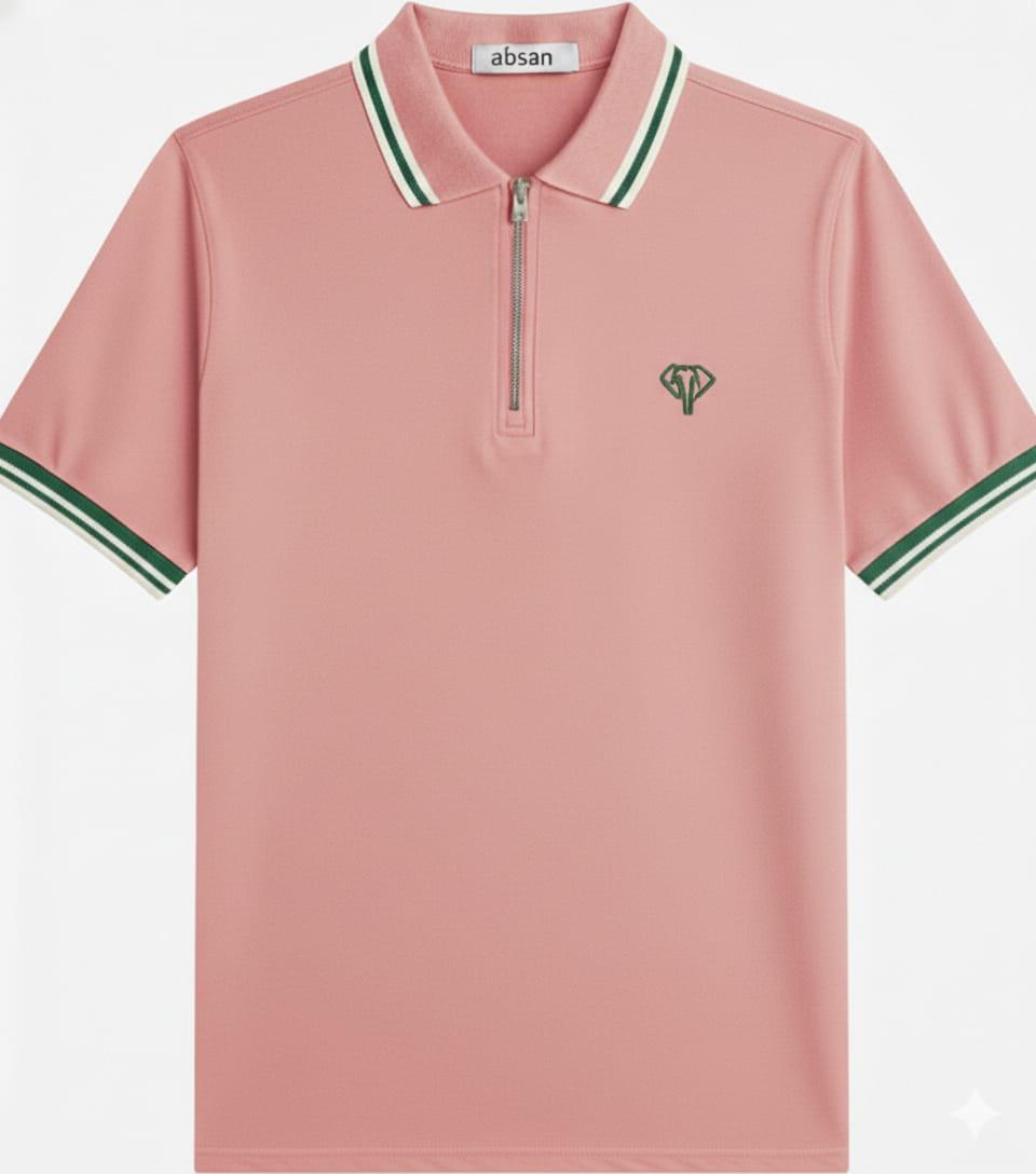 Polo with zipper neck