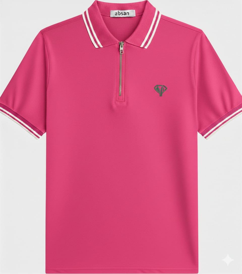 Polo with zipper neck