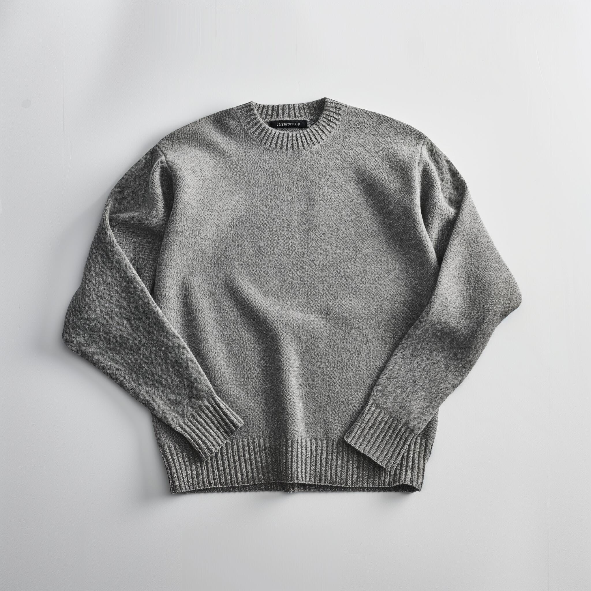 Heather Grey Crewneck Knit Sweater
